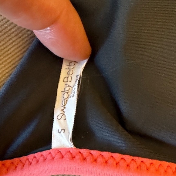 Sweaty Betty Black & White Striped Bikini with Pink Trim - Picture 5 of 11